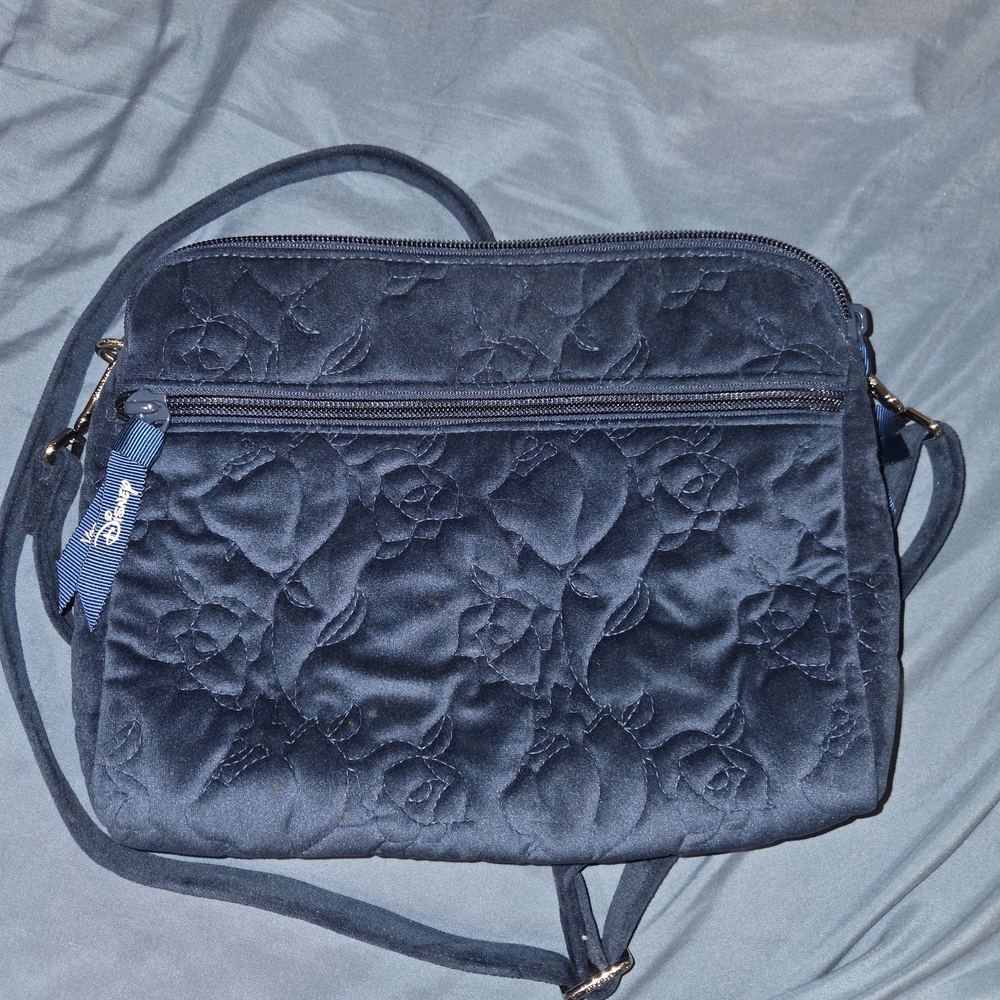 Disney Vera Bradley Beauty And The Beast Elegant Navy Blue Quilted Shoulder Bag